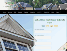 Tablet Screenshot of lionsgateroofing.com